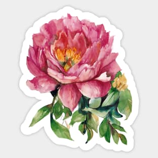 Loose Watercolor Peony 4 Sticker